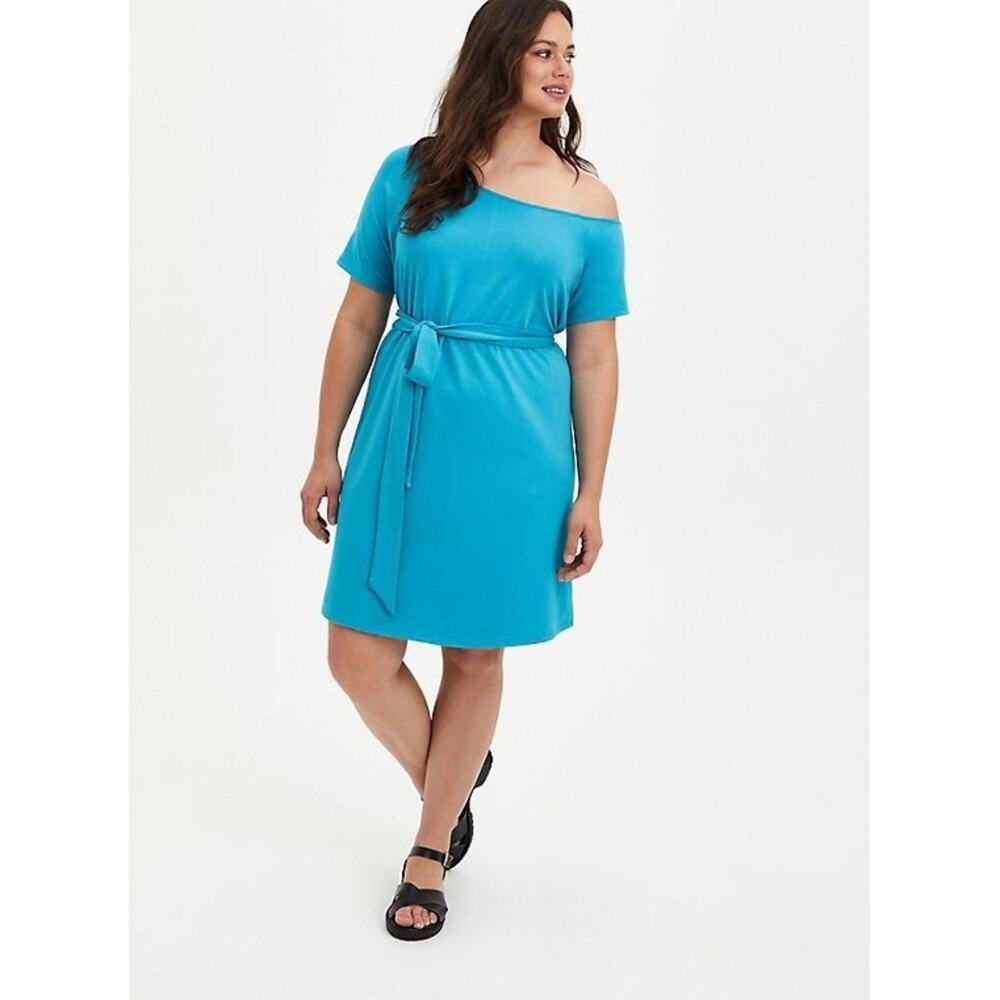 Torrid Off-Shoulder T-Shirt Teal‎ Dress 2X NWT